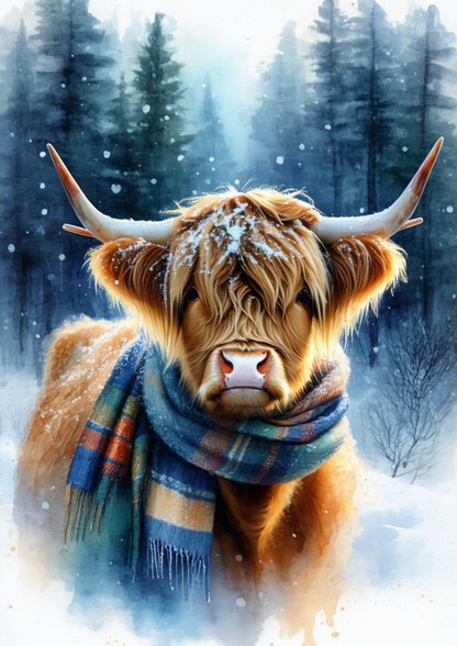 Sticker Sheet / Greeting Card – Highland Cow Full Cat. No. 8609