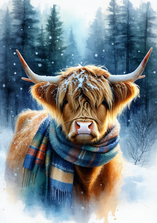 Sticker Sheet / Greeting Card – Highland Cow Full Cat. No. 8609