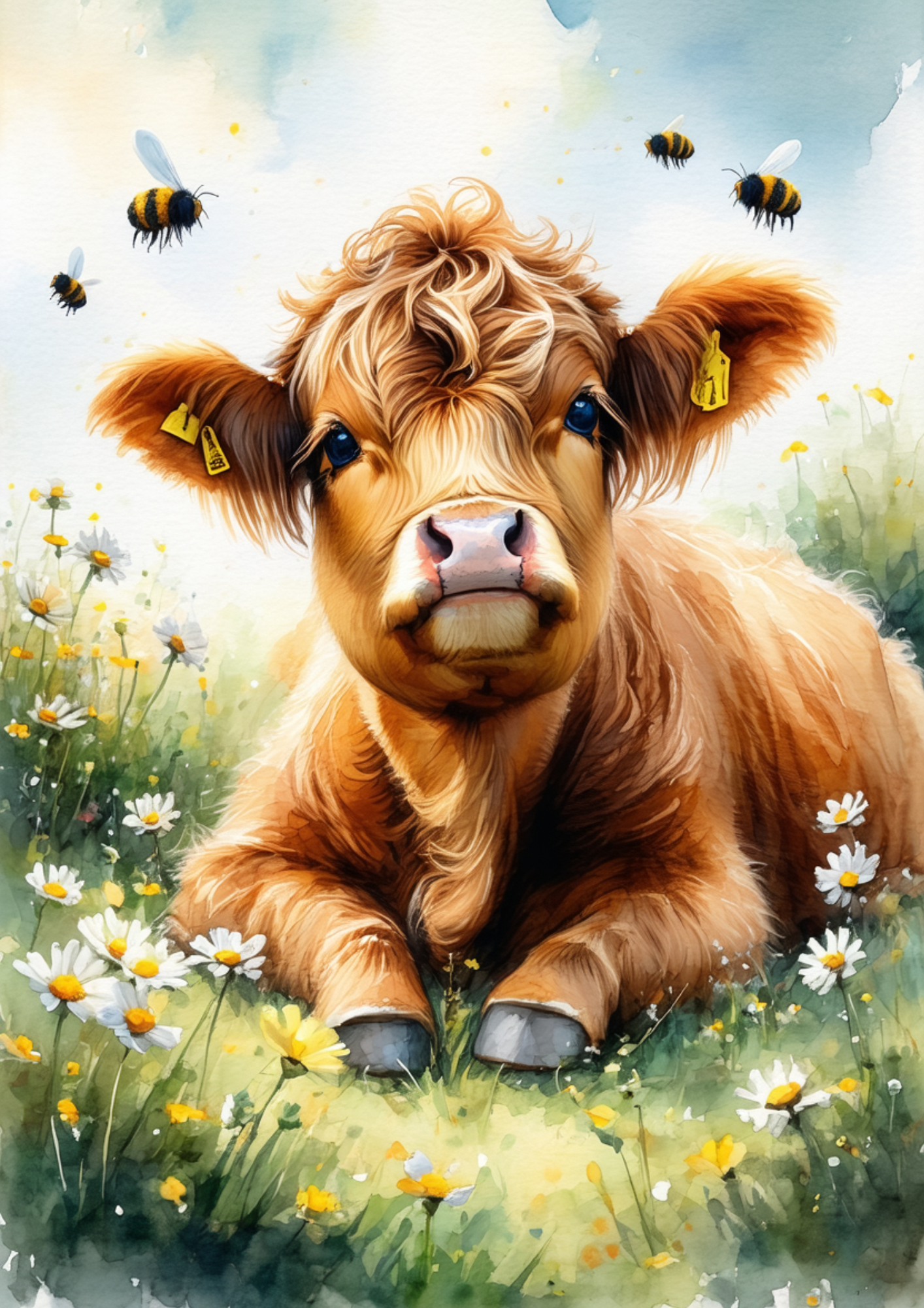 Sticker Sheet / Greeting Card – Highland Cow Full Cat. No. 8611