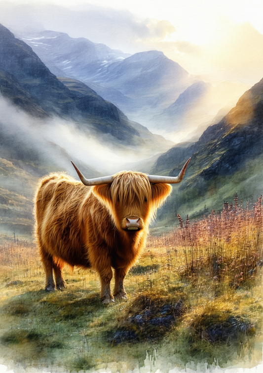 Sticker Sheet / Greeting Card – Highland Cow Full Cat. No. 8613