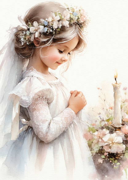 Sticker Sheet / Greeting Card – Girl With Candle Full Cat. No. 8619