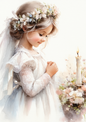 Sticker Sheet / Greeting Card – Girl With Candle Full Cat. No. 8619