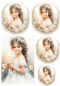 Sticker Sheet / Greeting Card – Girl With Candle Collage Cat. No. 8620