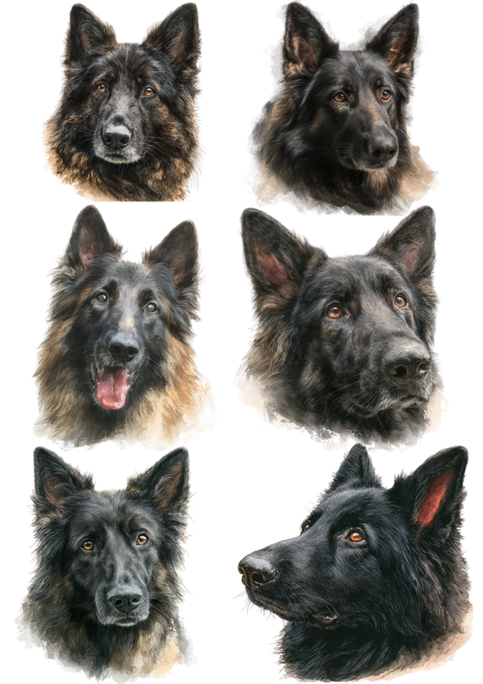 Sticker Sheet / Greeting Card – Belgian Shepherd Collage Cat. No. 8626
