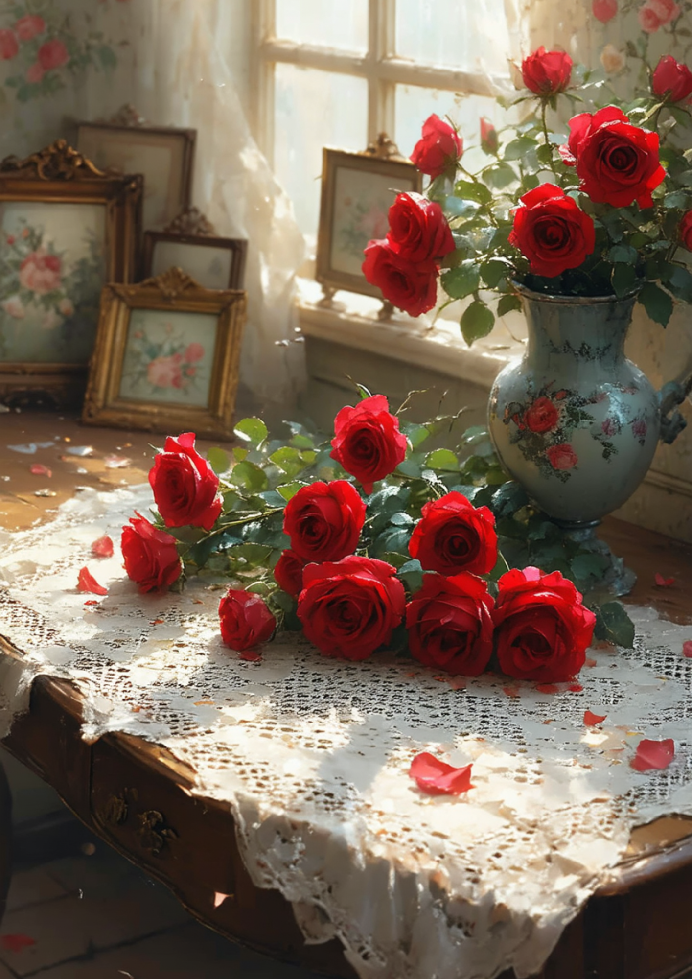 Sticker Sheet / Greeting Card – Roses On The Table Full Cat. No. 8632