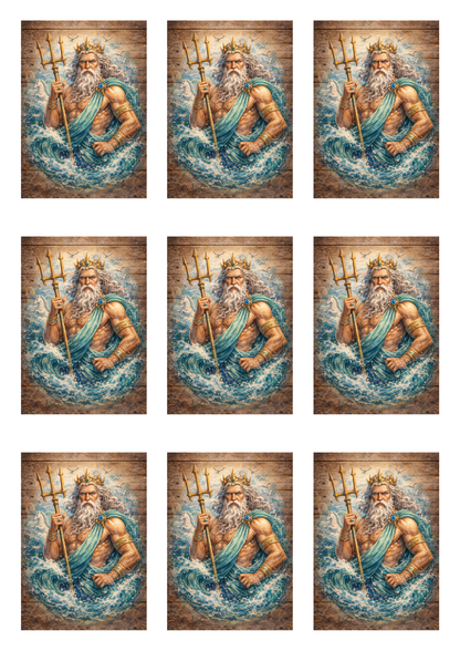 Sticker Sheet / Greeting Card – Neptun Collage Cat. No. 8637