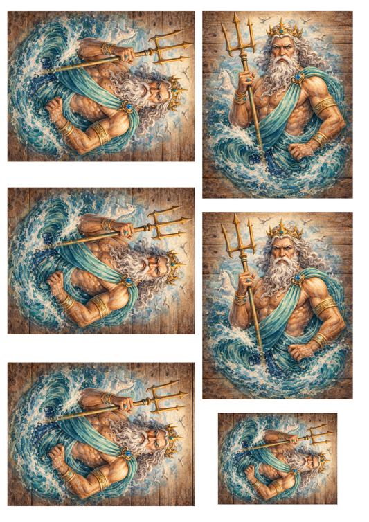 Sticker Sheet / Greeting Card – Neptun Collage Cat. No. 8638