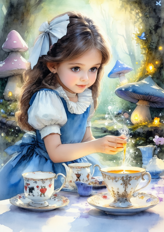 Sticker Sheet / Greeting Card – Alice Tea Time Full Cat. No. 8672
