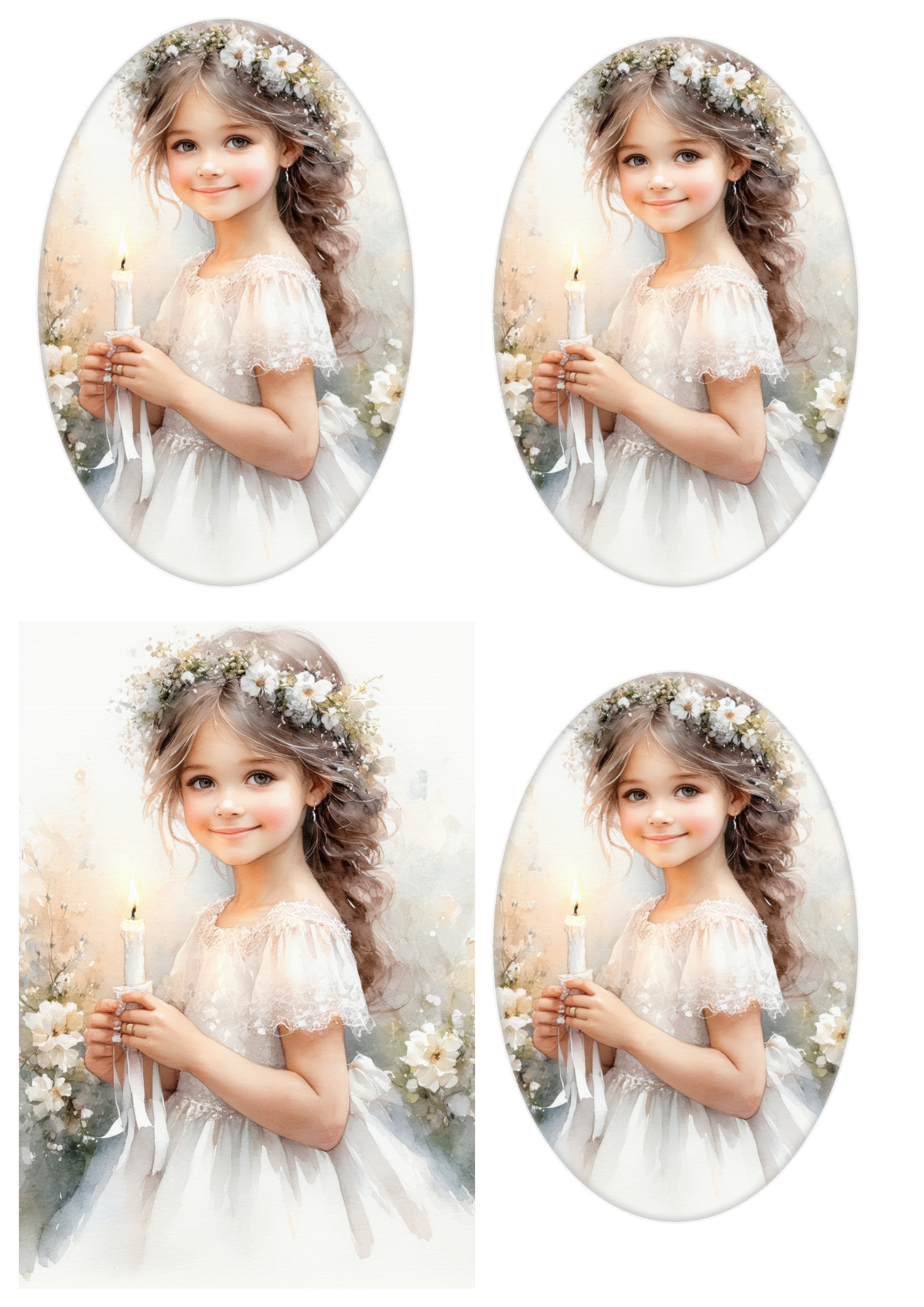 Sticker Sheet / Greeting Card – First Communion Day Collage Cat. No. 8675