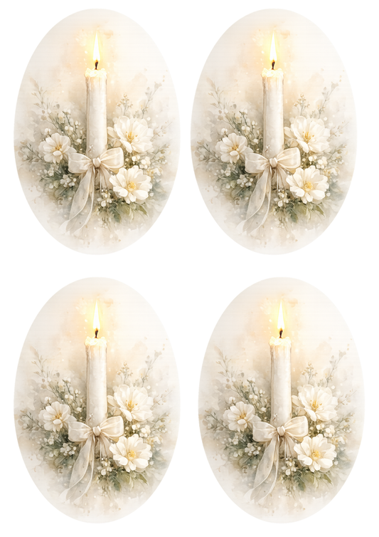 Sticker Sheet / Greeting Card – First Communion Day Candle Collage Cat. No. 8676