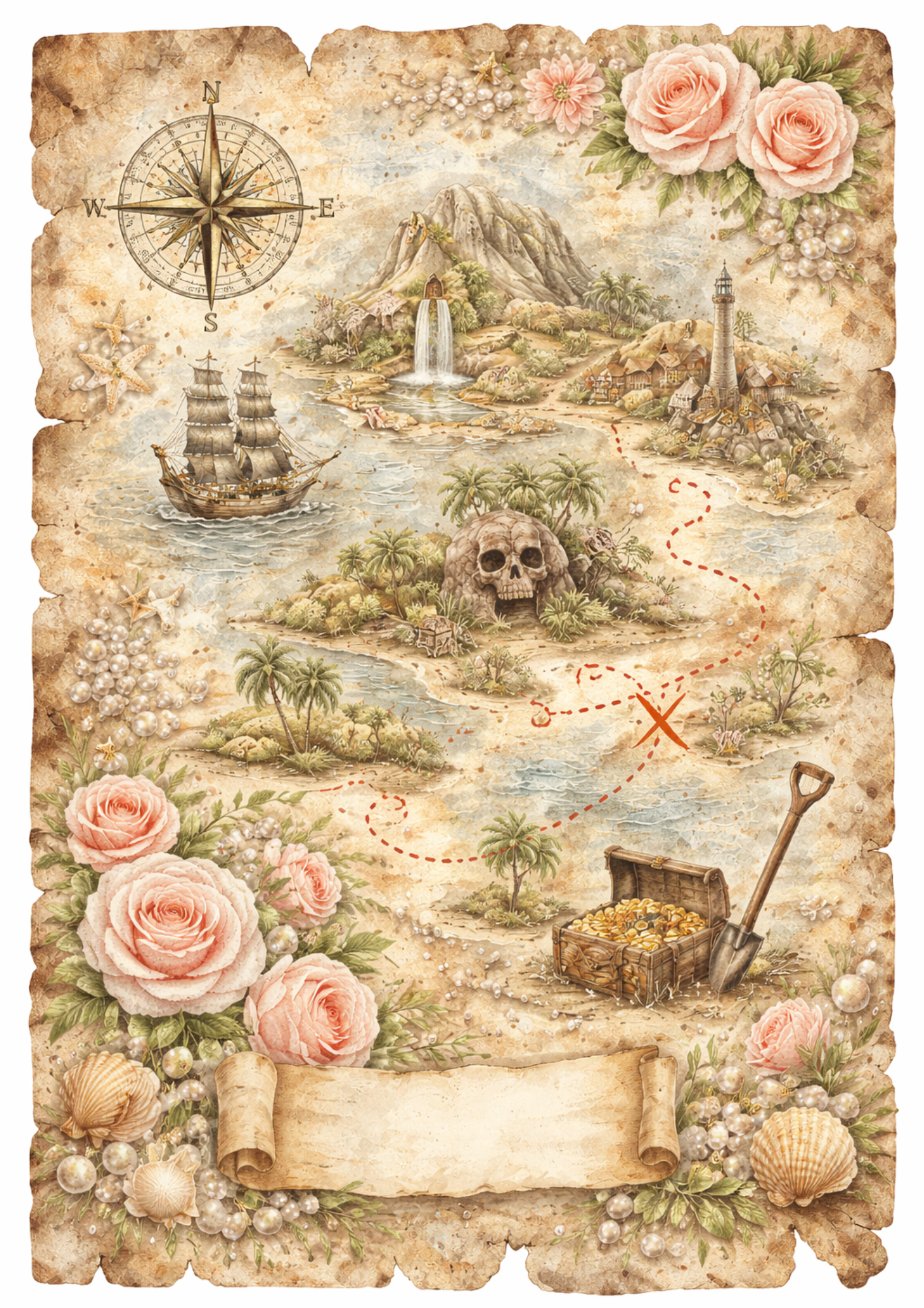 Sticker Sheet / Greeting Card – Treasure Map Full Cat. No. 8682