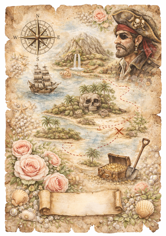 Sticker Sheet / Greeting Card – Treasure Map Full Cat. No. 8683