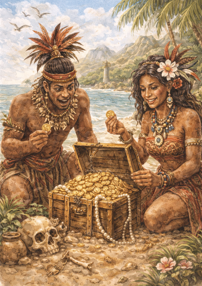 Sticker Sheet / Greeting Card – Treasure Box & Natives Full Cat. No. 8686