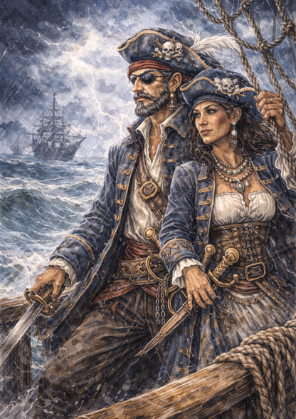 Sticker Sheet / Greeting Card – Lonely Pirate's Journey Full Cat. No. 8689