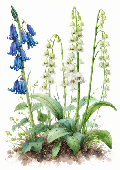 Sticker Sheet / Greeting Card – Forest Bluebell Flowers Full Cat. No. 8720