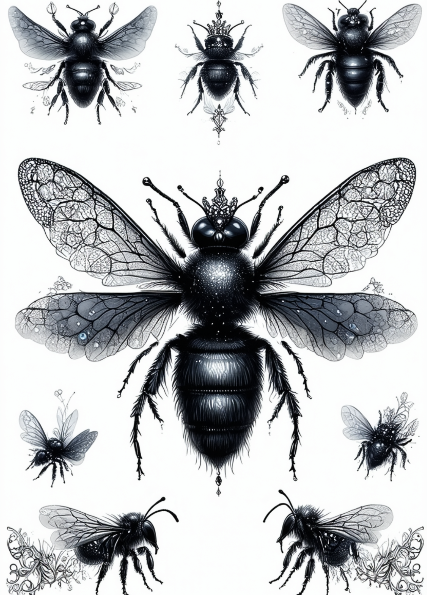 Sticker Sheet / Greeting Card – Gothic Fly Collage Cat. No. 8727