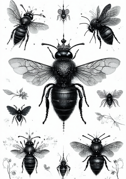 Sticker Sheet / Greeting Card – Gothic Fly Collage Cat. No. 8728