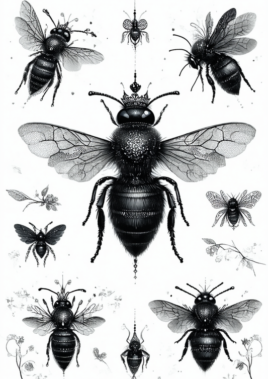 Sticker Sheet / Greeting Card – Gothic Fly Collage Cat. No. 8728