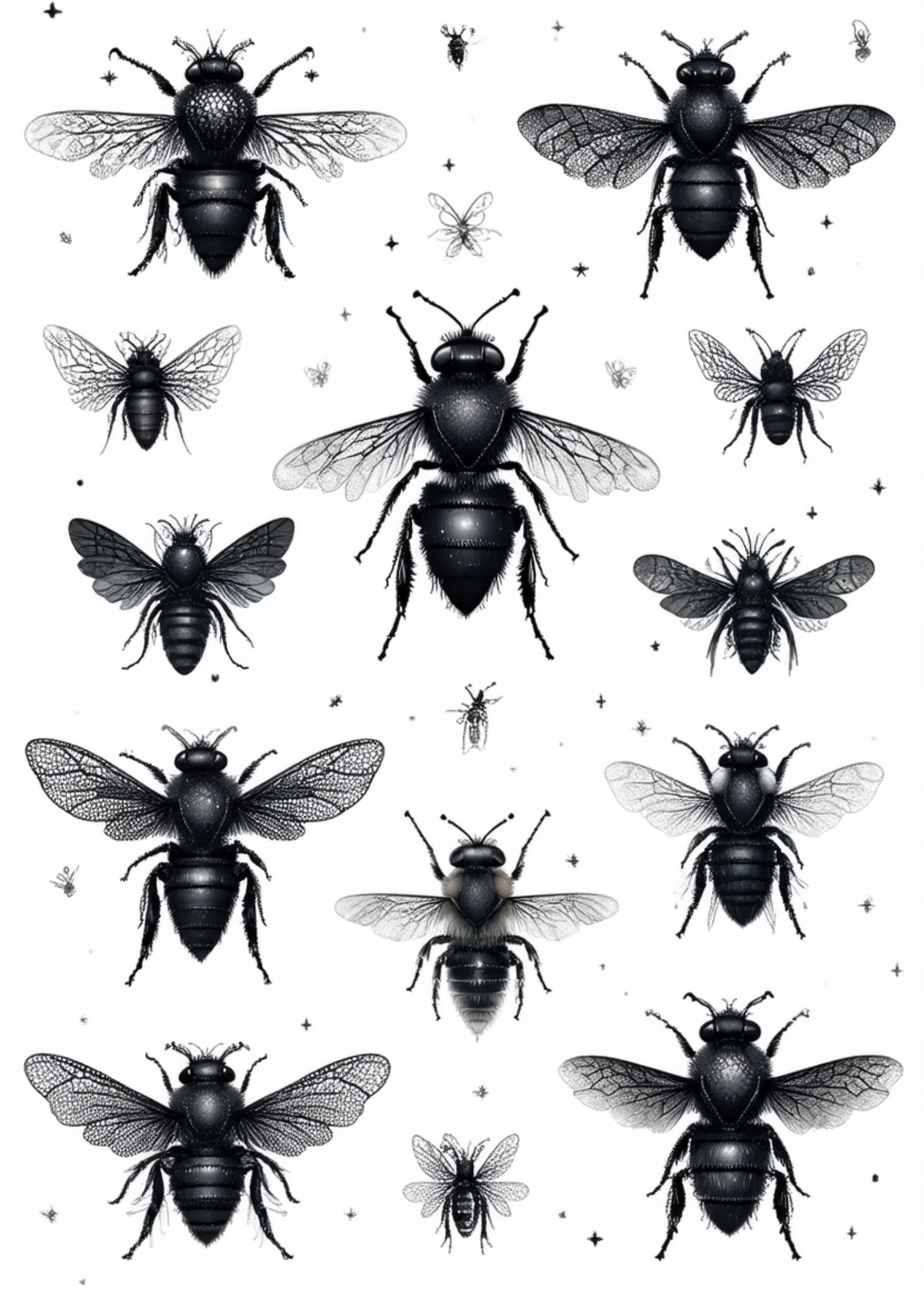 Sticker Sheet / Greeting Card – Gothic Fly Collage Cat. No. 8729
