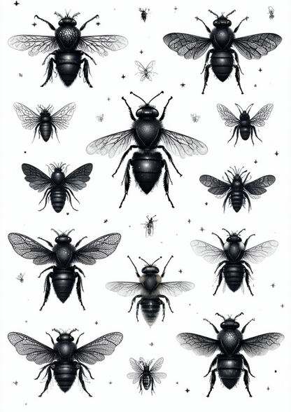 Sticker Sheet / Greeting Card – Gothic Fly Collage Cat. No. 8729
