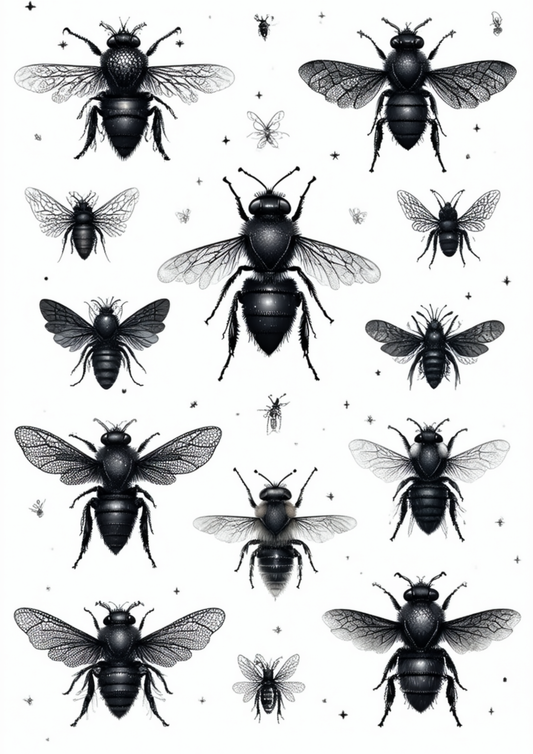 Sticker Sheet / Greeting Card – Gothic Fly Collage Cat. No. 8729