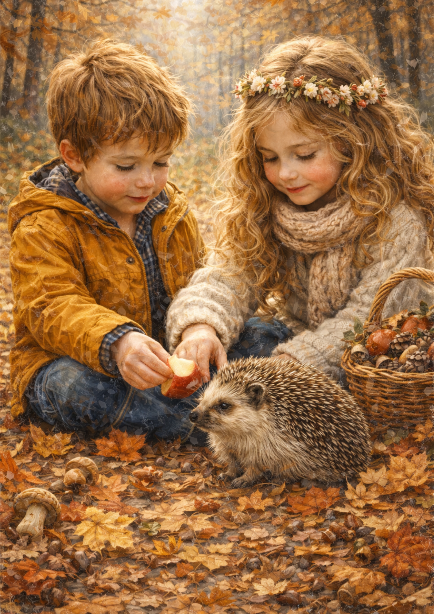 Sticker Sheet / Greeting Card – Children & Hedgehog Full Cat. No. 8749