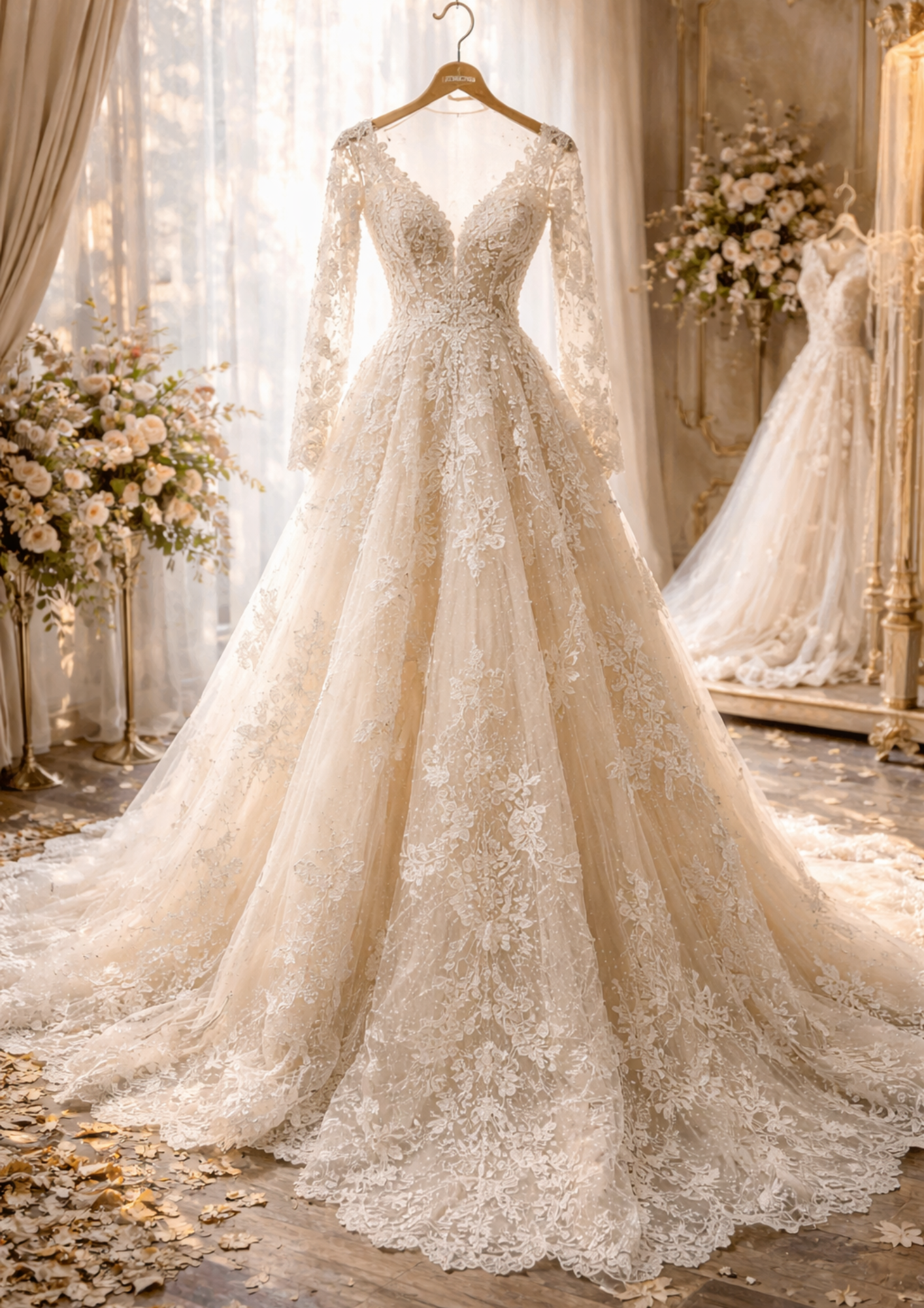 Sticker Sheet / Greeting Card – Ecru Wedding Dress on Hanger Full Cat. No. 8754