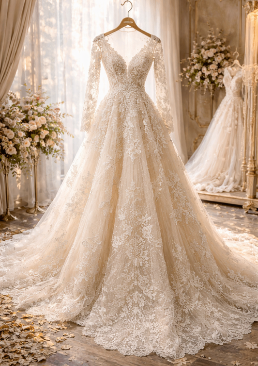 Sticker Sheet / Greeting Card – Ecru Wedding Dress on Hanger Full Cat. No. 8754
