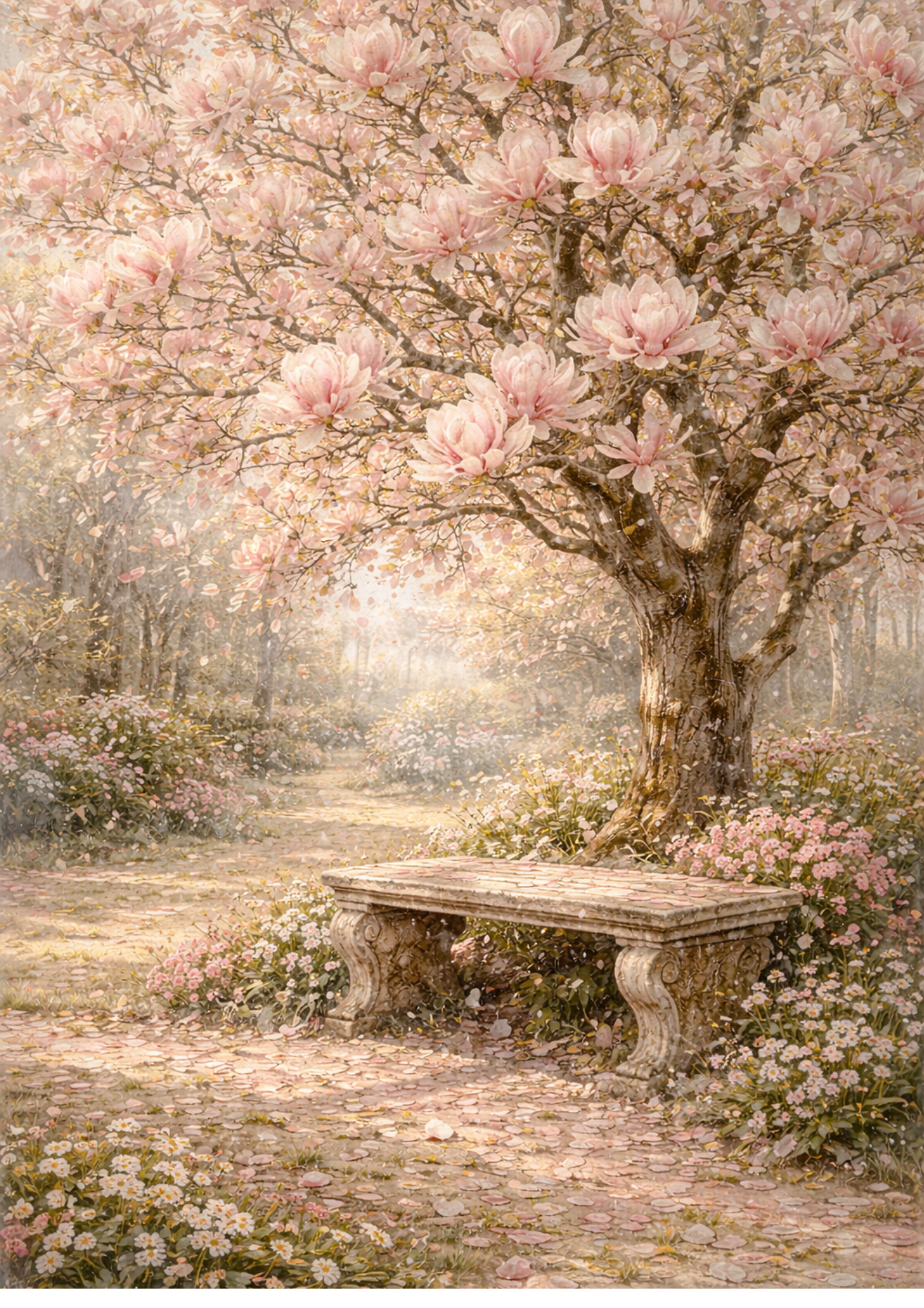 Sticker Sheet / Greeting Card – Spring Magnolia Tree Full Cat. No. 8759