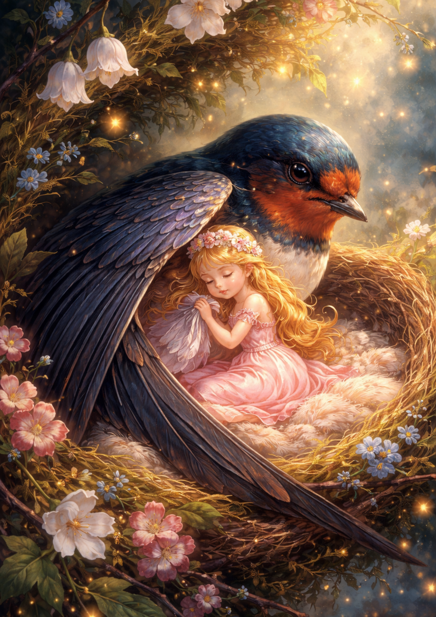 Sticker Sheet / Greeting Card – Thumbelina & The Swallow Full Cat. No. 8764