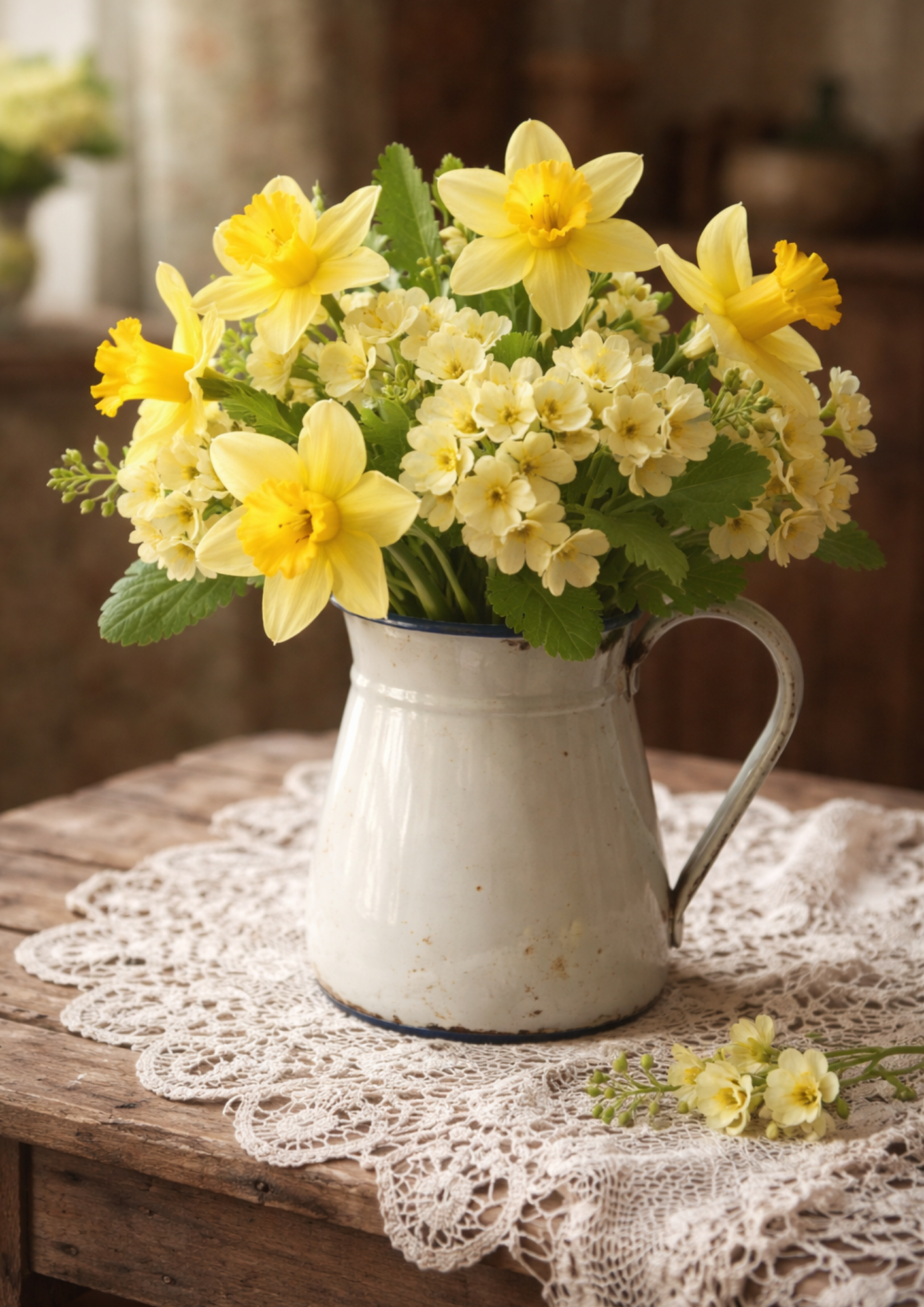 Sticker Sheet / Greeting Card – Spring Daffodils in Jug Full Cat. No. 8777