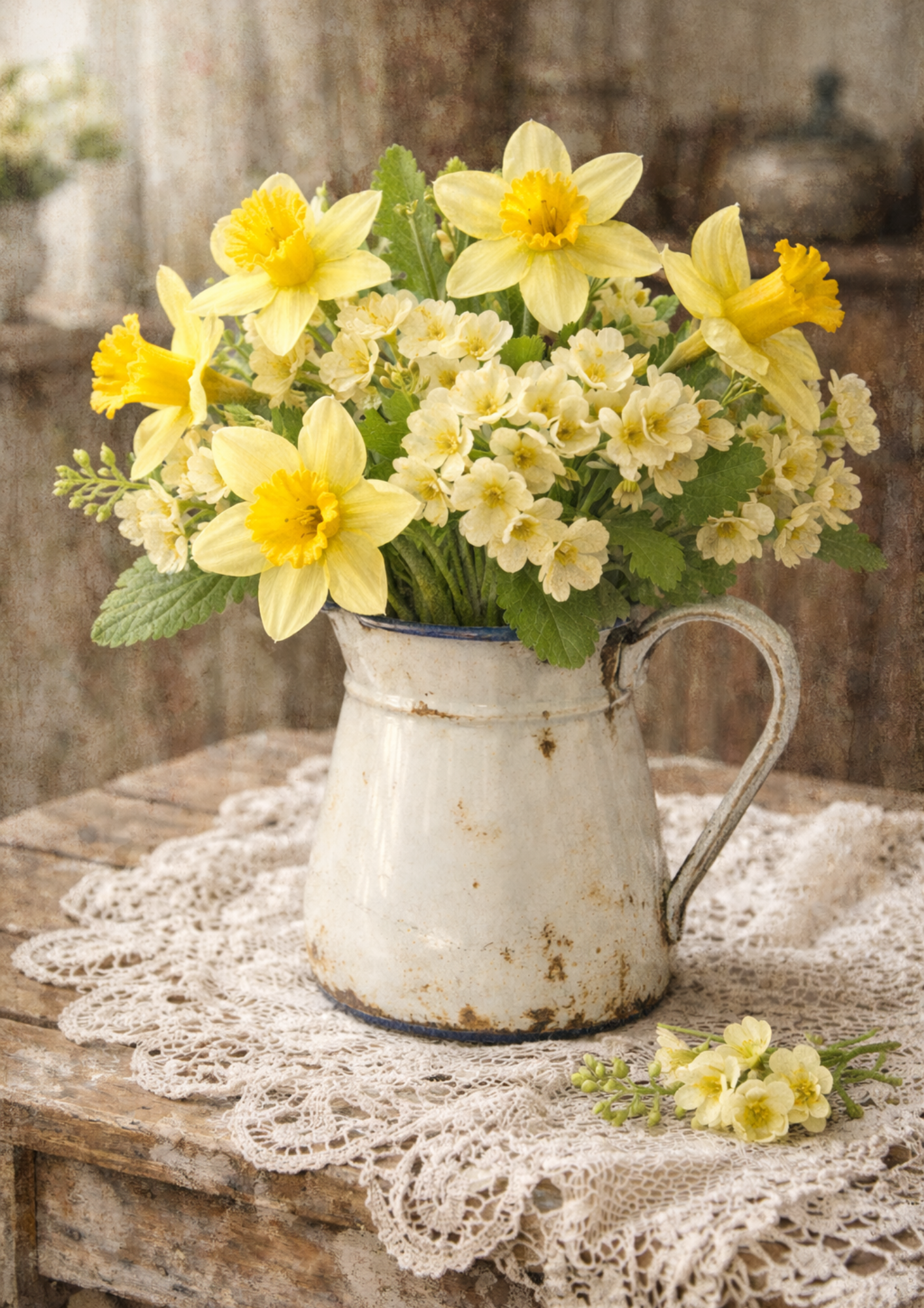 Sticker Sheet / Greeting Card – Daffodils in Enemal Jug Full Cat. No. 8778