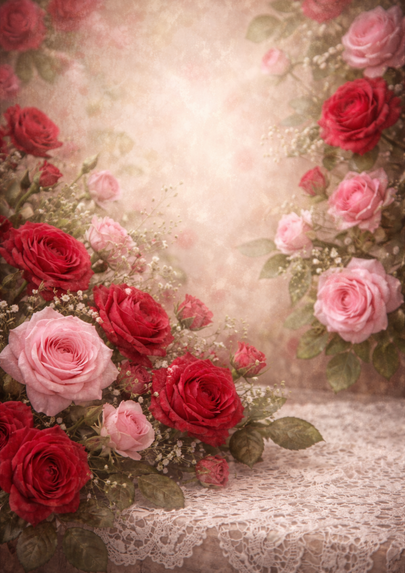Sticker Sheet / Greeting Card – Red Roses Garland Full Cat. No. 8784