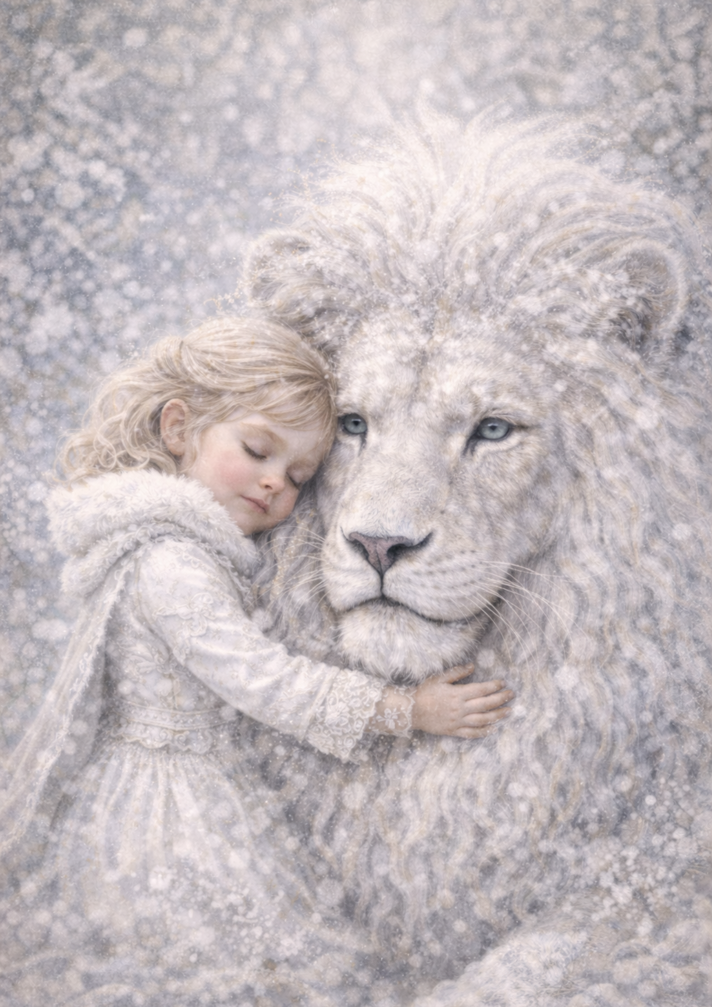 Sticker Sheet / Greeting Card – Little Girl and Majestic Lion Full Cat. No. 8791