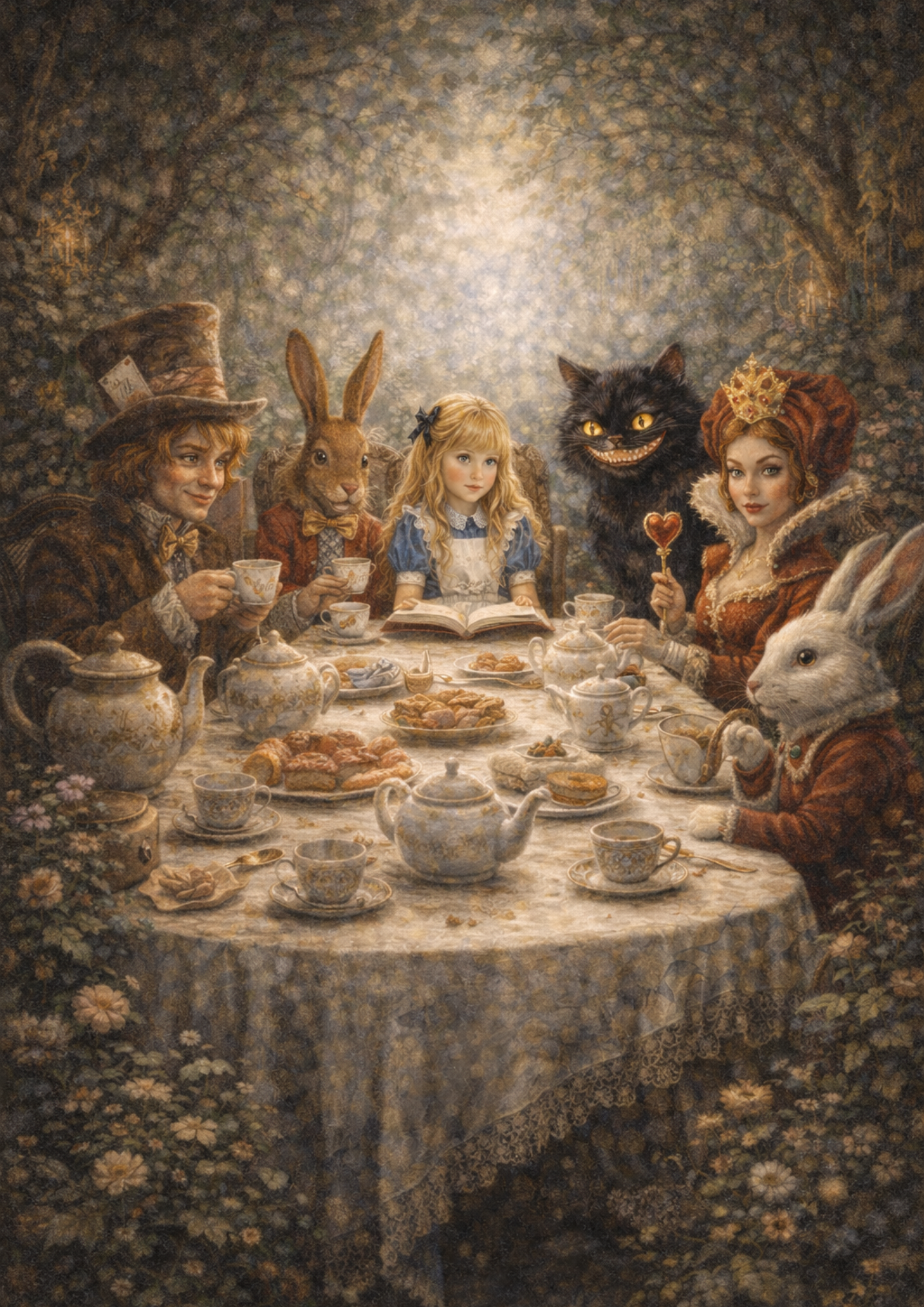 Sticker Sheet / Greeting Card – Alice in Wonderland Scene Full Cat. No. 8797