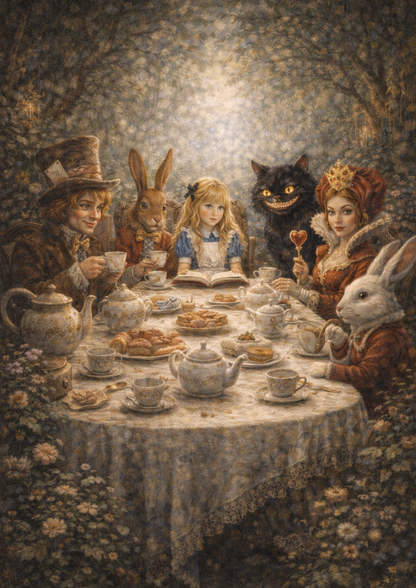 Sticker Sheet / Greeting Card – Alice in Wonderland Scene Full Cat. No. 8797