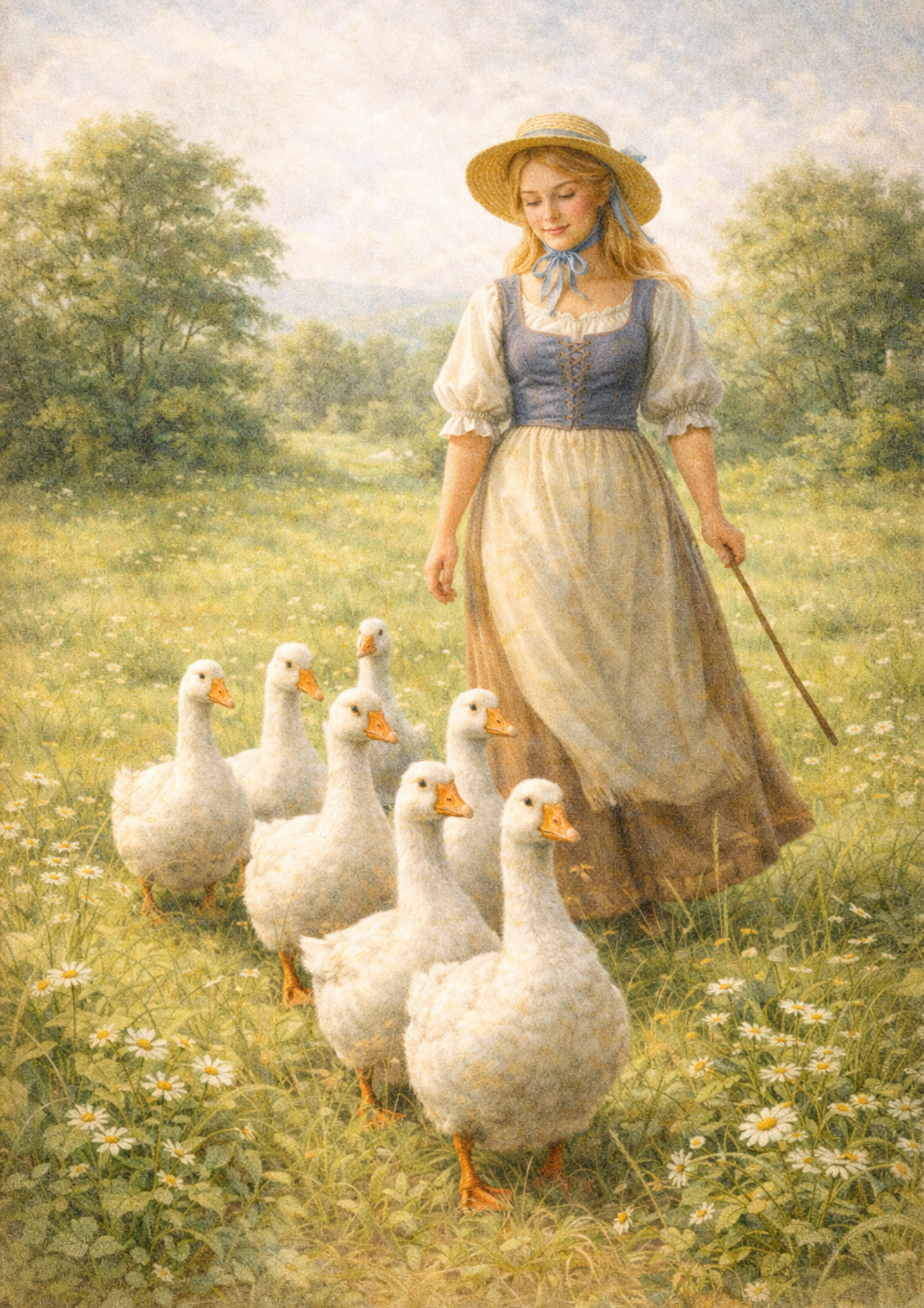 Sticker Sheet / Greeting Card – Goose Girl Full Cat. No. 8811