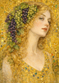 Sticker Sheet / Greeting Card – Klimt Style Woman Portrait Full Cat. No. 8822