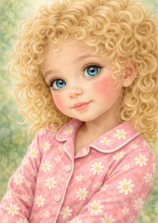 Sticker Sheet / Greeting Card – Young Girl Portrait Full Cat. No. 8830