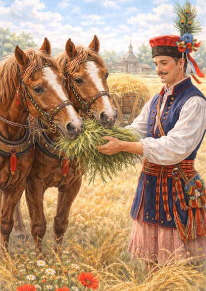 Sticker Sheet / Greeting Card – Man in Traditional Costume from Cracow Full Cat. No. 8842