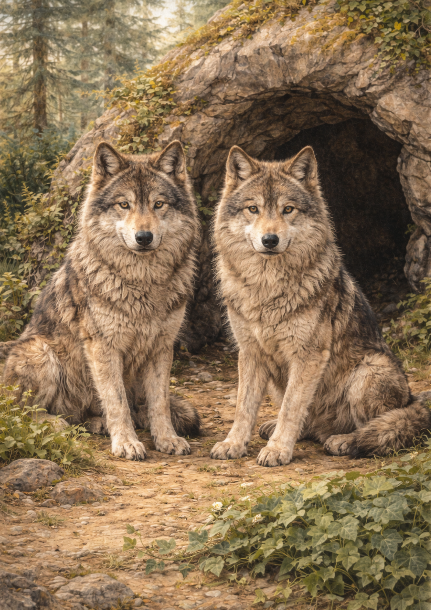 Sticker Sheet / Greeting Card – Wolf Family Full Cat. No. 8853