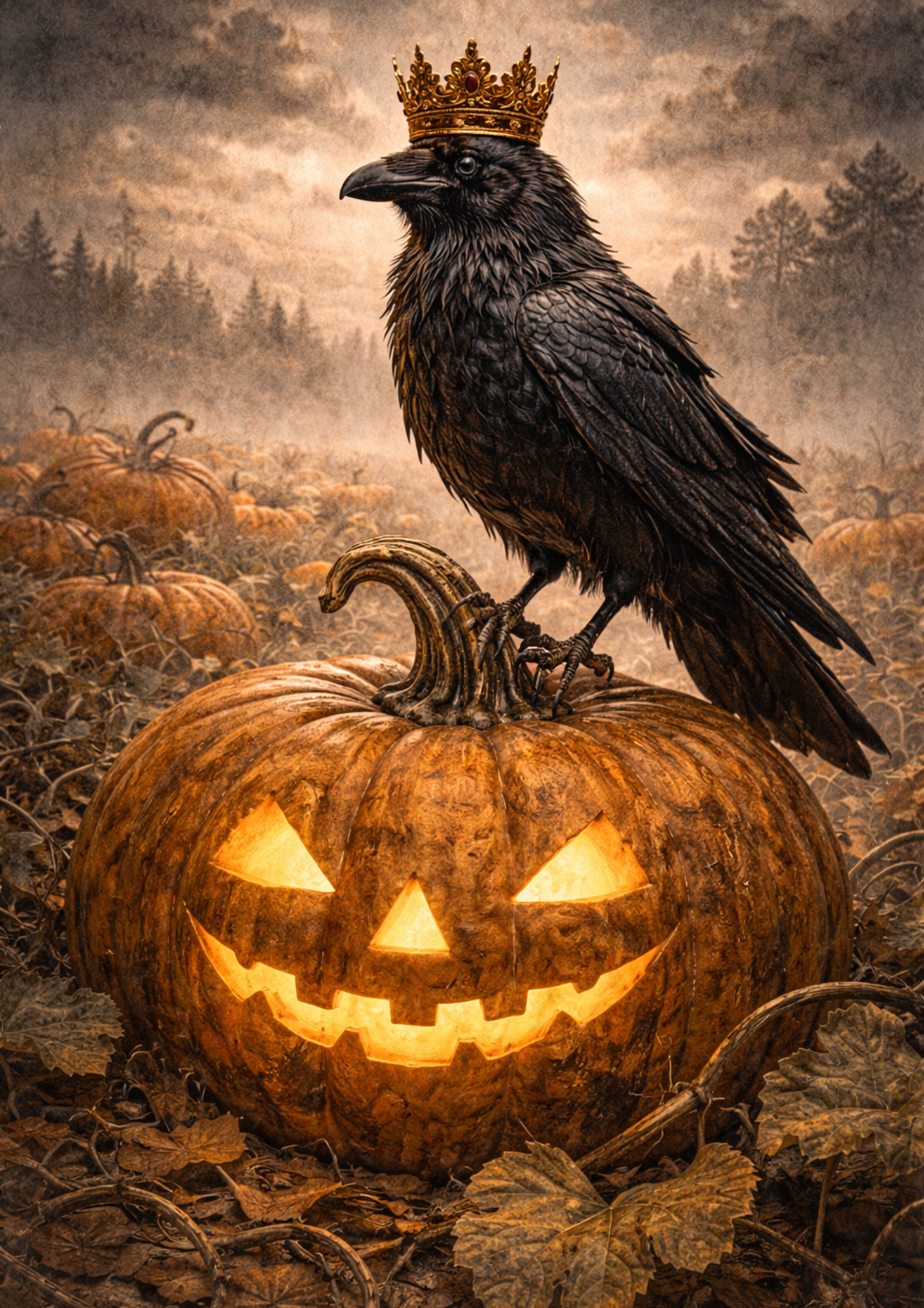 Sticker Sheet / Greeting Card – Halloween Raven & Pumpkin Full Cat. No. 8862