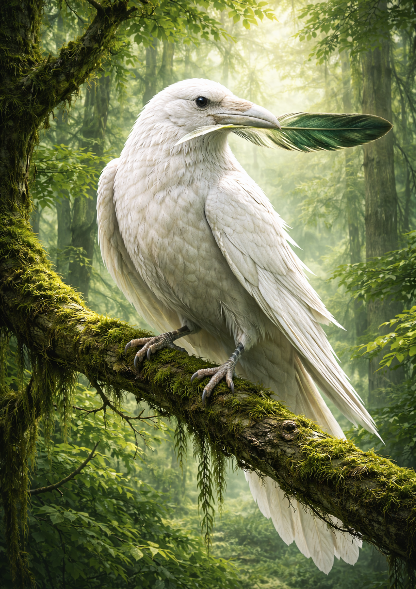 Sticker Sheet / Greeting Card – White Raven on the Branch Full Cat. No. 8865