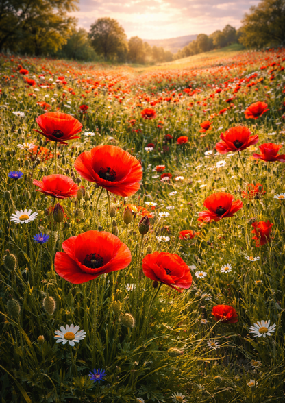 Sticker Sheet / Greeting Card – Meadow with Poppies Full Cat. No. 8867