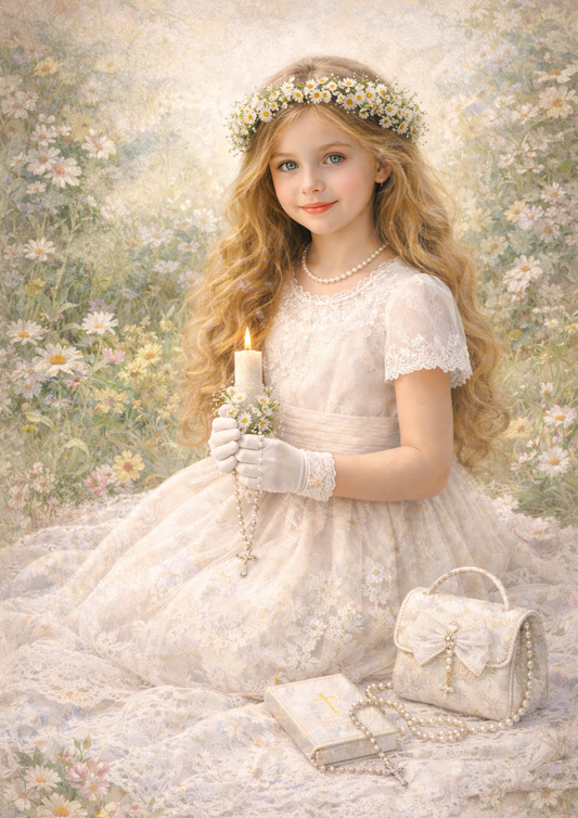Sticker Sheet / Greeting Card – First Communion Day Girl Full Cat. No. 8875