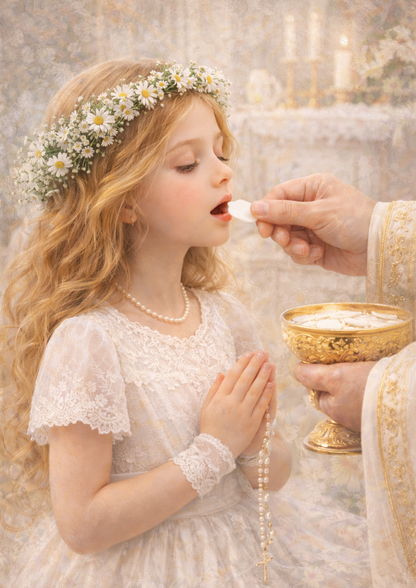Sticker Sheet / Greeting Card – First Communion Day Girl Full Cat. No. 8877