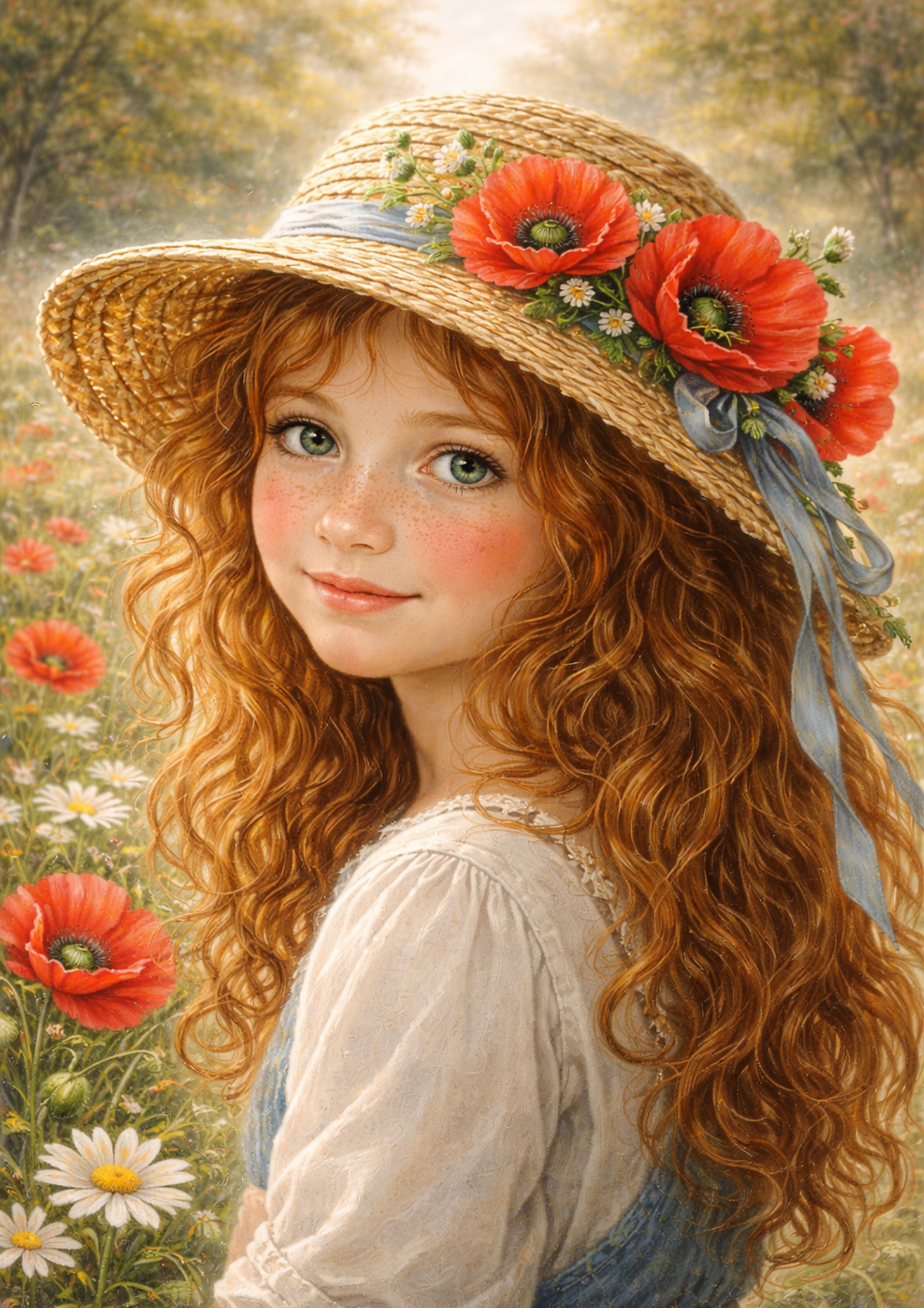 Sticker Sheet / Greeting Card – Poppy Girl Portrait Full Cat. No. 8892
