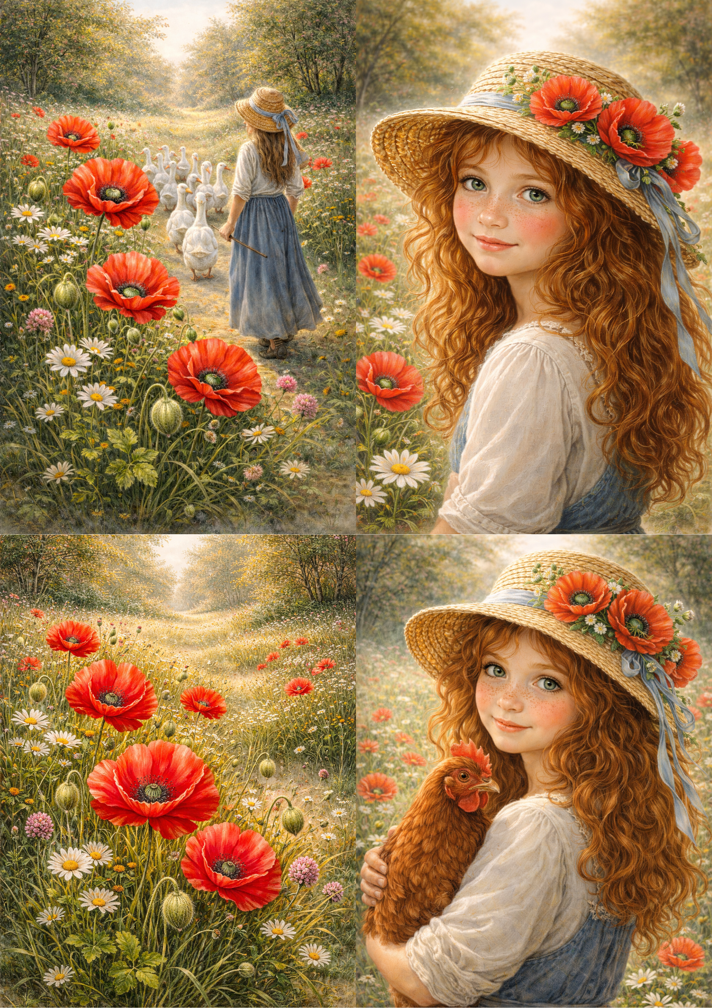 Sticker Sheet / Greeting Card – Poppy Girl Collage Cat. No. 8894