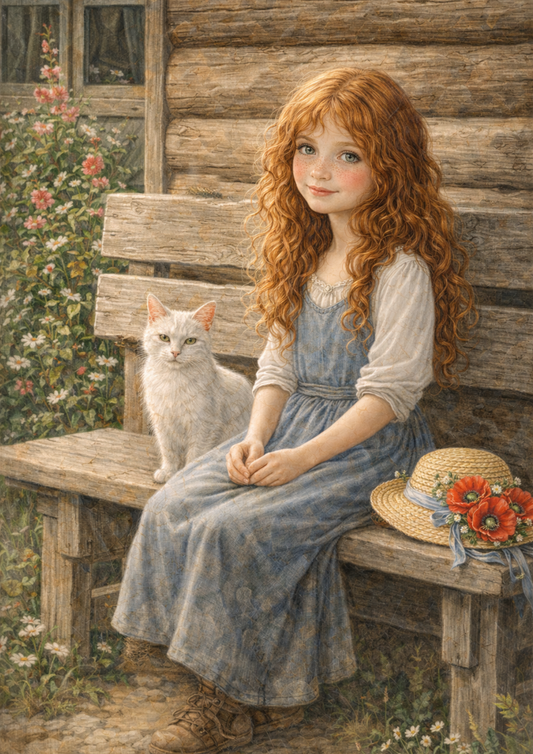 Sticker Sheet / Greeting Card – Poppy Girl Scene Full Cat. No. 8895