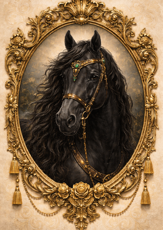 Sticker Sheet / Greeting Card – Beautiful Horse in the Frame Full Cat. No. 8913